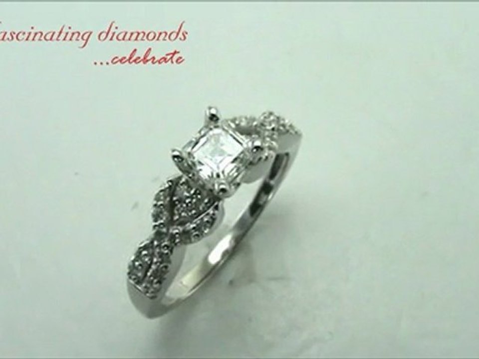 Asscher Diamond Engagement Ring In Swirl Prong Setting
