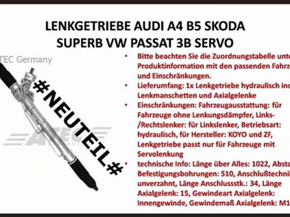 TOP 10 Lenkgetriebe zu kaufen