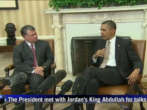 Obama meets with Jordan's King Abdullah, decries Syria violence
