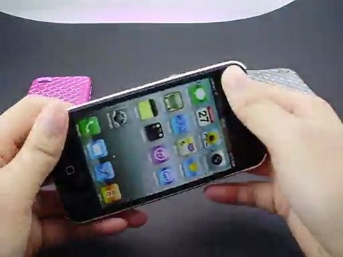 Cute iPhone 4S Checkered Shiny Rhinestone Hard Cases