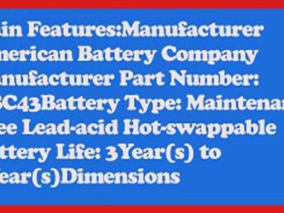 American Battery RBC43 Replacement Battery Cartridge