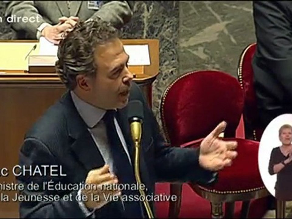 Luc Chatel - QAG - Emplois dans l'éducation nationale - 18 janvier 2012