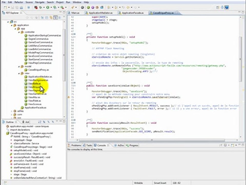 Créer un jeu flash de type casse briques avec PureMVC
