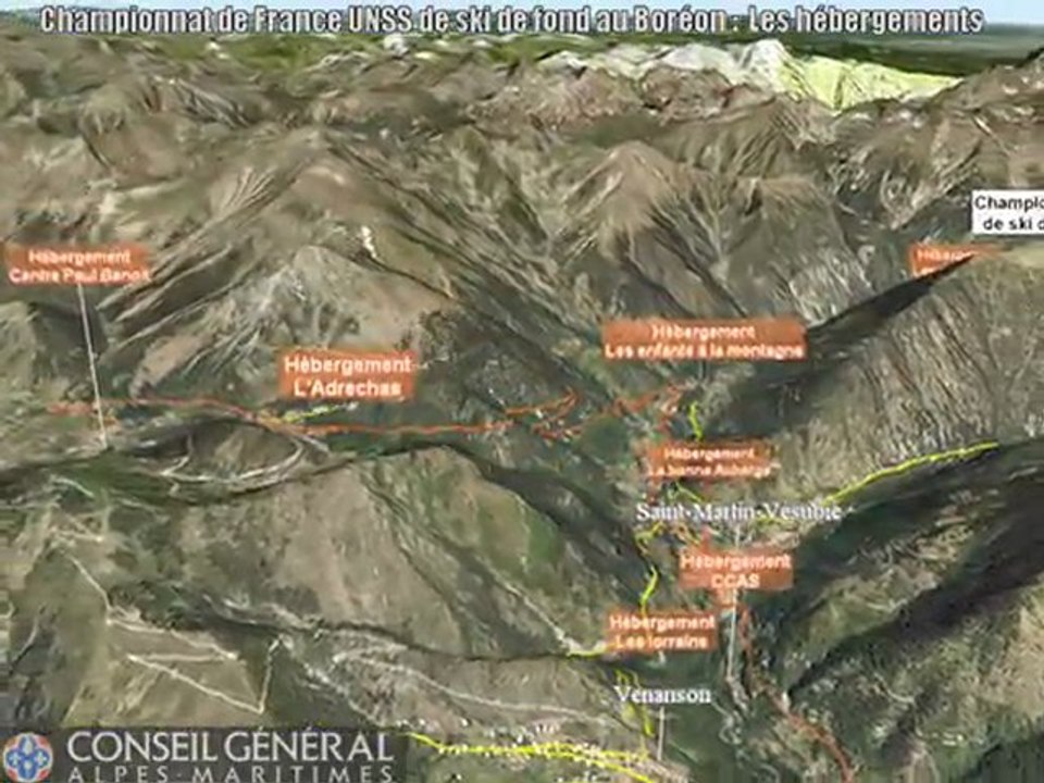 Hébergements disponibles pour les championnats de France de ski de fond UNSS 2012