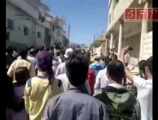 مظاهرة قرية غباغب درعا جمعة الاصرار 15-4-2011