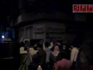 مظاهرة برزة البلد دمشق لنصرة اهالي درعا 1-5-2011