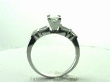 FDENS290PRR      Princess Cut Diamond Engagement Ring Set W Round Cut & Baguette Diamond In Bar