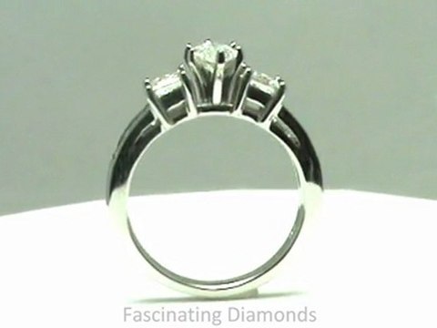 FDENS205MQR NEW Marquise Shape Three Stone Diamond Engagement Ring In Channel Setting