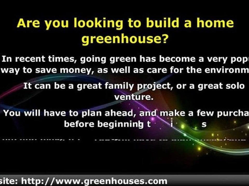 Home Greenhouse