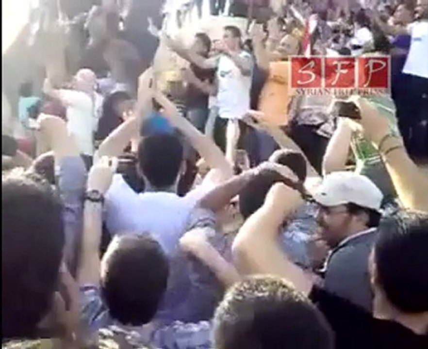 حماة تنصيب حمار مكان صنم المقبور حافظ 10-6-2011