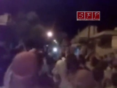 حمص مظاهرات مسائية في القصير نصرة لحماة 6-7-2011