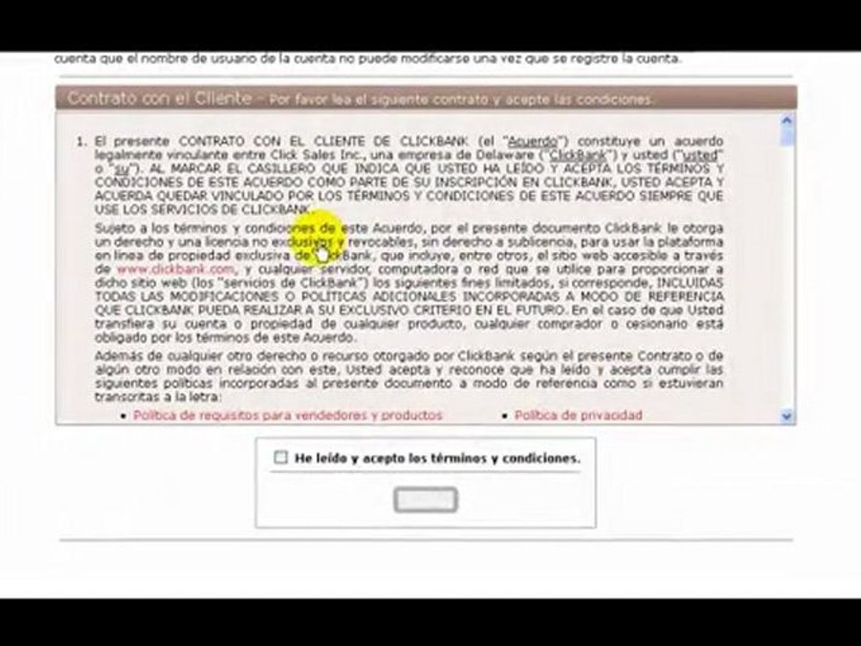 Click Bank crear cuenta paso a paso