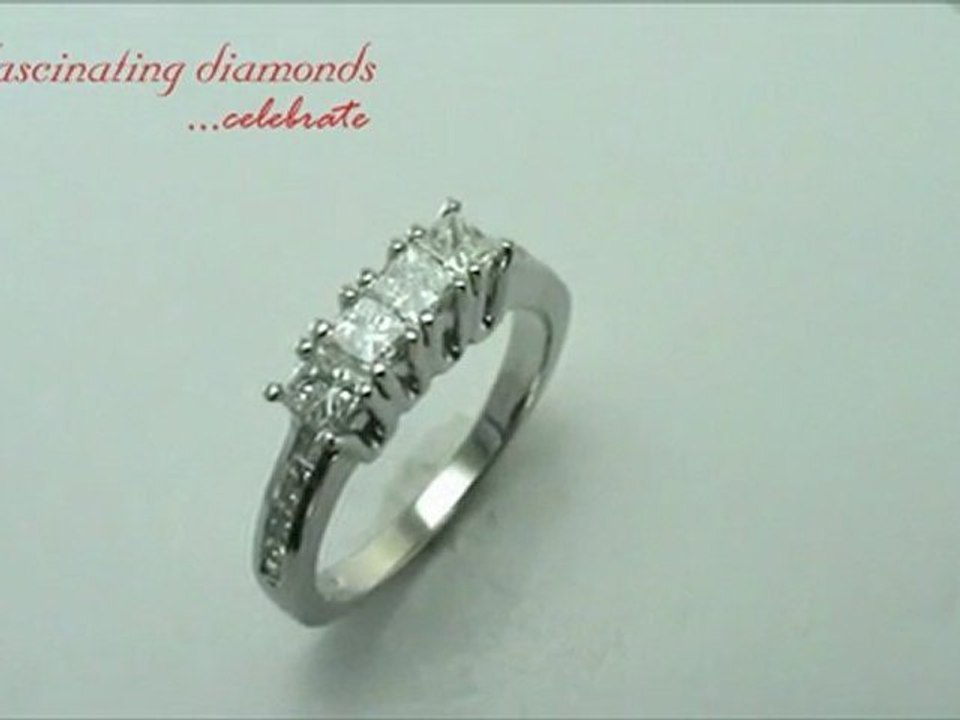 Princess Cut Diamond Anniversary Band With Baguette Diamonds In Channel Set