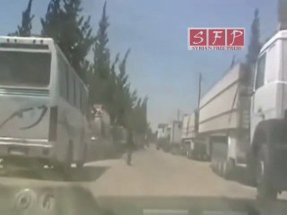 أزمة المازوت على طريق حمص حماه 4-7-2011