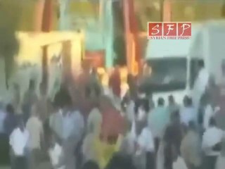 قطنا هروب الشبيحة وهم يرفعون علم حزب الله