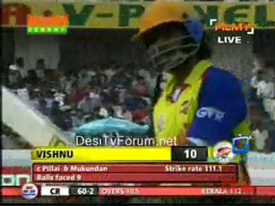 Kerala Strikers vs Chennai Rhinos-Chennai Rhinos Inning-Ov11-12