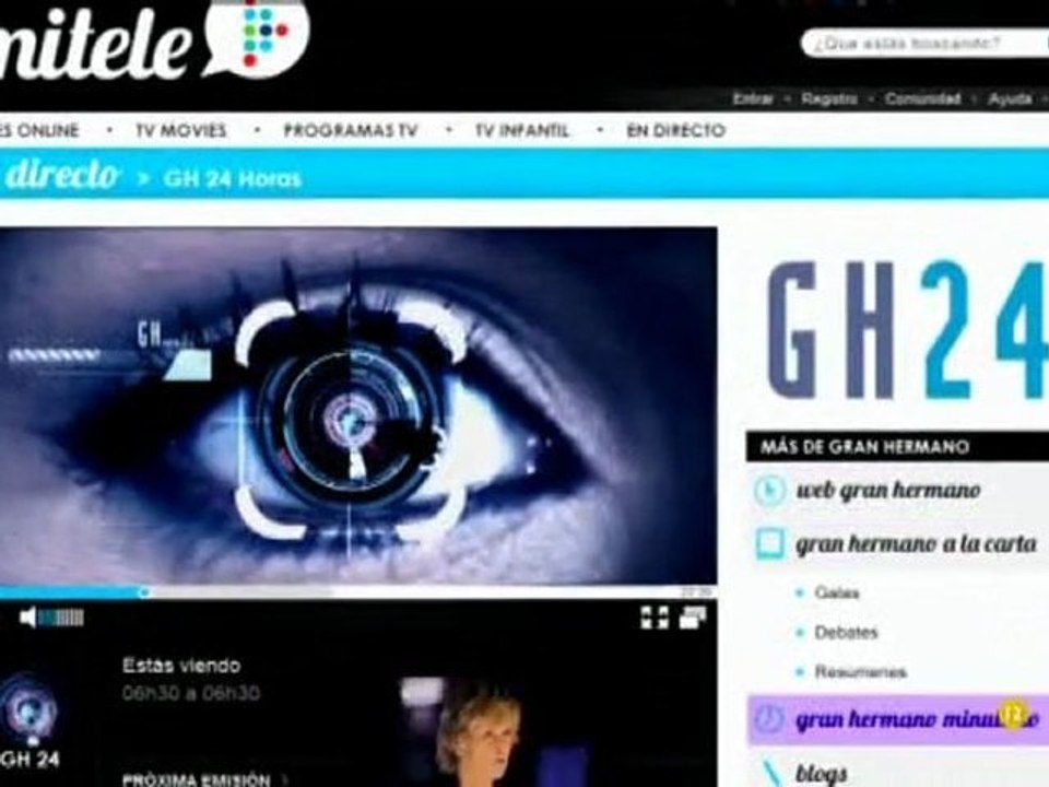 Cortinilla Telecinco - Gran Hermano 24 horas en mitele.es