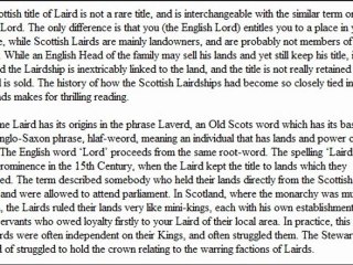 Scots Titles - Laird of Glen Coe