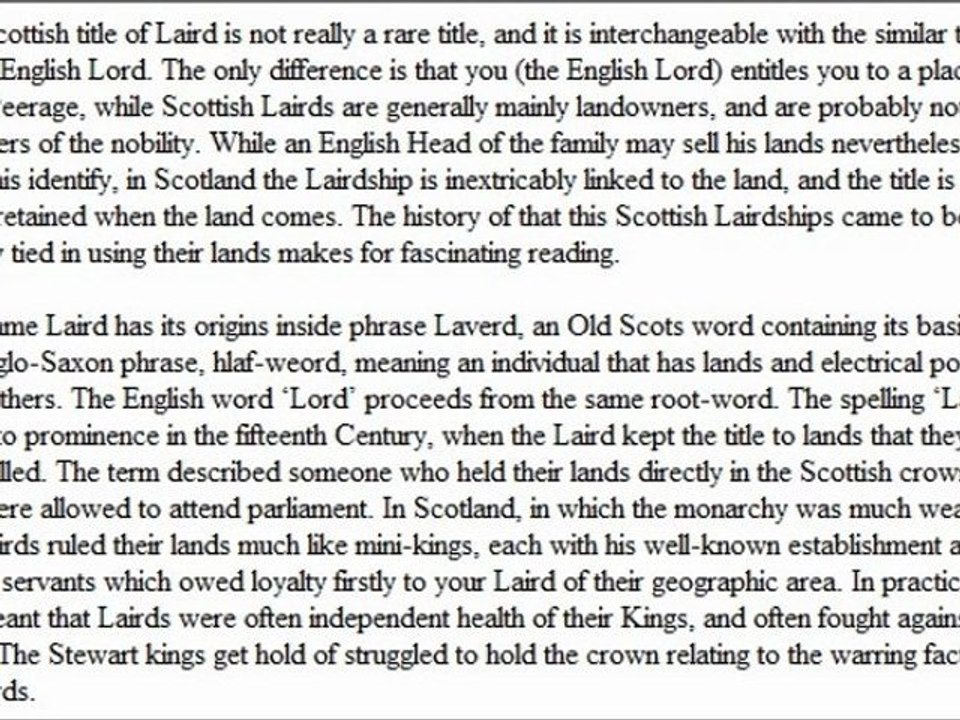 How to buy a title - Highland Titles & Scots Titles