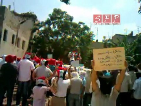 مظاهرة جبلة جمعة لن نركع إلّا لله 12-8-2011