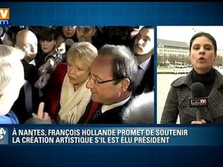 Hollande et Joly se croisent en campagne à Nantes
