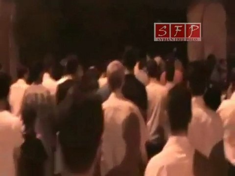 مظاهرة حي القدم بدمشق نصرة للاذقية بعد التراويح 13 8 2011