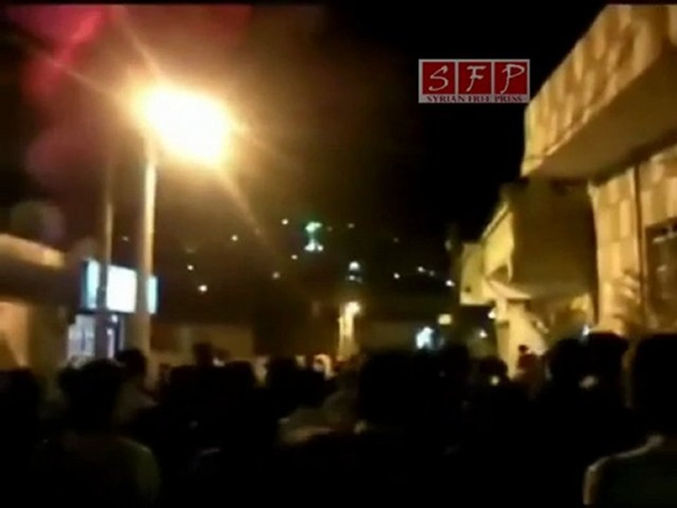 رنكوس الاثنين 15 رمضان 1432 مظاهرة بعد التراويح ريف دمشق القلمون15 8 2011