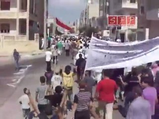 فري برس - جمعة البشائر - مدينة ادلب زحف امتظاهرين 19-9-2011