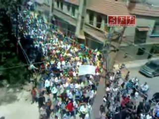 الآلاف من المتظاهرين في بلدة كفرشمس درعا جمعة بشائر النصر