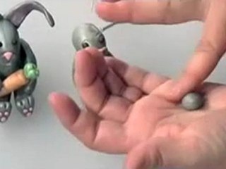 Free Polymer Clay Projects: Sitting Rabbit Pt2