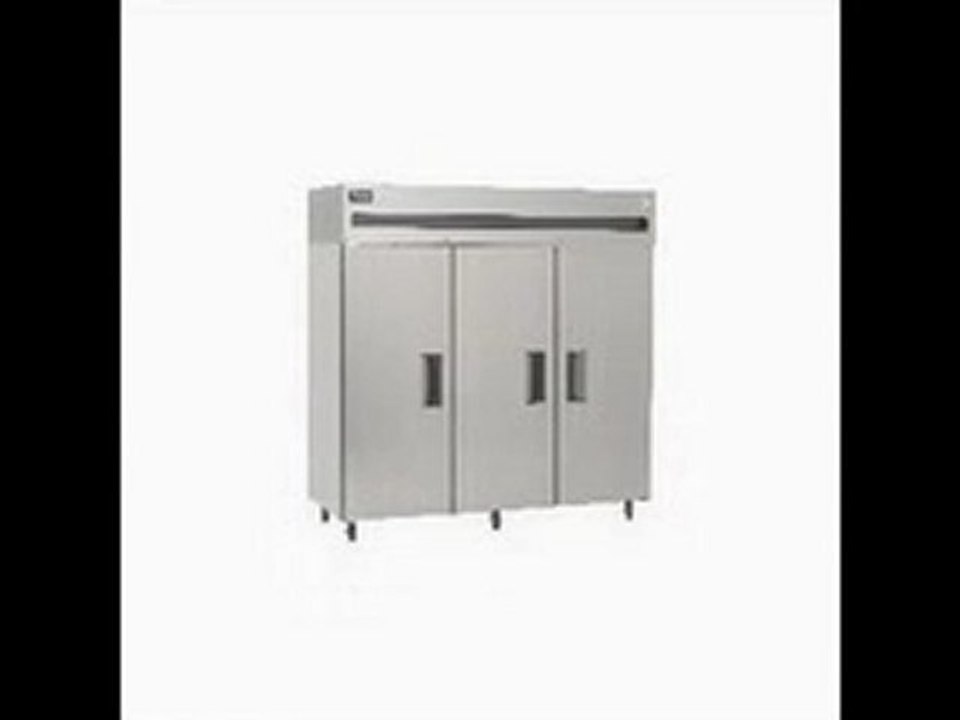 Reach In Freezer, 3 Section Solid Doors, Energy Star, 66.5 Cu Ft