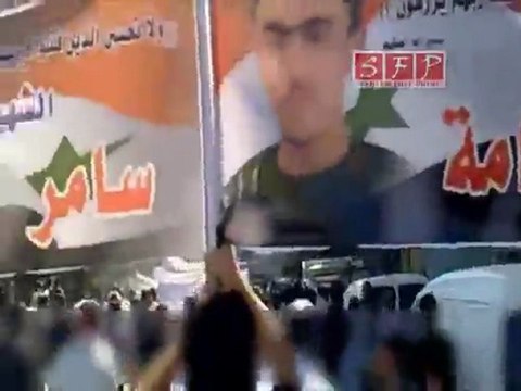 فري برس ريف دمشق حرستا تشييع الشهيدين 28 8 2011