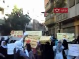 فري برس   حمص   الخالدية  مظاهرة الحرائر يا بشار مانك منا 13 9 2011