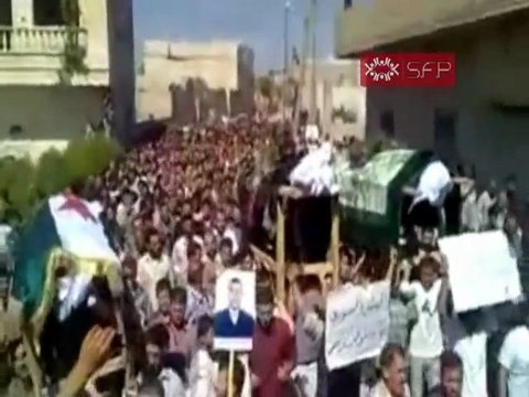 فري برس ادلب خان شيخون جنازة و مظاهرة الشهداء 2 10 2011