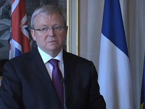 Entretien d’Alain Juppé avec son homologue australien, Kevin Rudd (19.01.12)