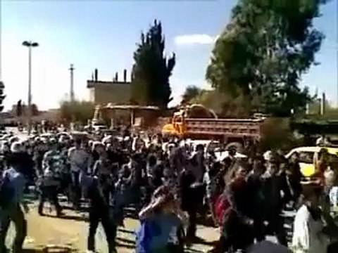 فري برس حوران إزرع مظاهرة طلابية نصرة للحراك و حمص في 19 10 2011