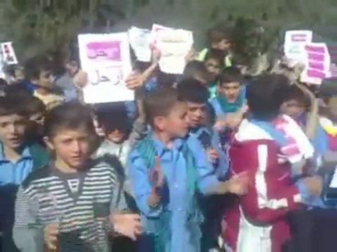 فري برس إدلب كفرنبل مظاهرة طلابية 20 10 2011