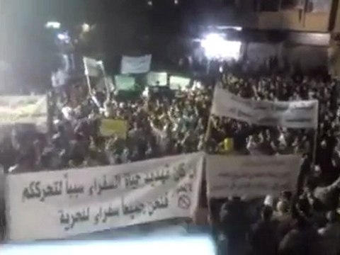 فري برس حمص مسائية حاشدة بحي الخالدية مهلتكم تقتلنا يا الجامعة العربية 21 10 2011