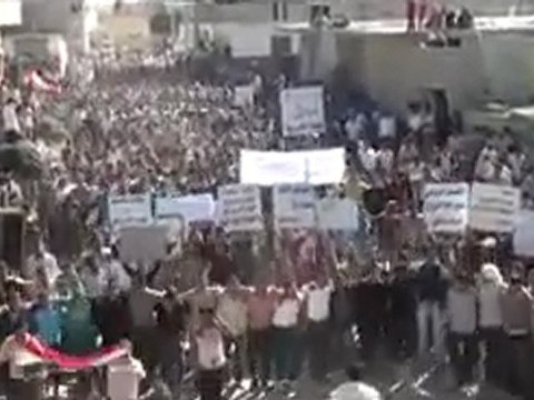 فري برس مظاهرة بالالاف حمص دير بعلبة جمعة شهداء المهلة العربية 21 10 2011