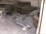 فري برس   حمص دير بعبلة آثار القصف من قبل الشبيحة وعصابات الاسد على المحال التجارية 24 10 2011