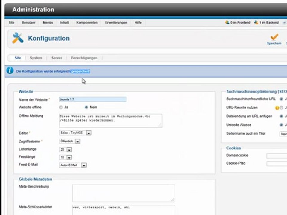Die wichtigsten Joomla-Grundeinstellungen