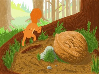 L'écureuil et la grosse noix