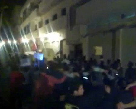 فري برس حمص جورة الشياح مظاهرة مسائية رائعة 27 10 2011