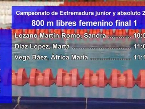Cto. de Extremadura de invierno junior y absoluto 2012 800 libres
