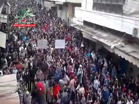 فري برس إدلب بنش مظاهرة حاشدة تلبي مع الحجاج في يوم عرفة 5 11 2011