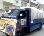 فري برس   ادلب قافلة كلنا حمص تتجه بالمساعدات الى مدينة حمص المنكوبة 13 11 2011