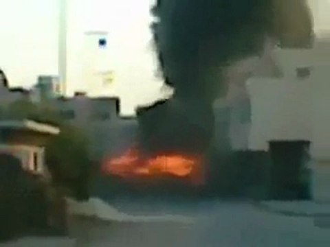 فري برس بصرى الشام إحراق باص من قبل الأمن والشبيحة