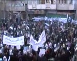 فري برس   حمص حي الخالدية مظاهرة طلابية تطالب بأسقاط النظام بقيادة الساروت 26 11 2011