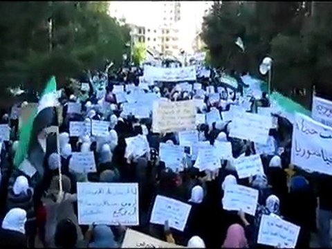 فري برس حمص الانشاءات طلاب وطالبات جامعة حمص لن نركع الا لله 28 11 2011