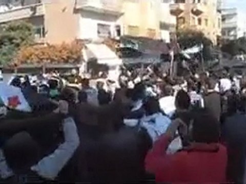 فري برس حمص الغوطة مظاهرة بعد تشييع الشهيد الشاب زياد 6 12 2011
